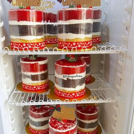 Triple Delight Naked Christmas Cake